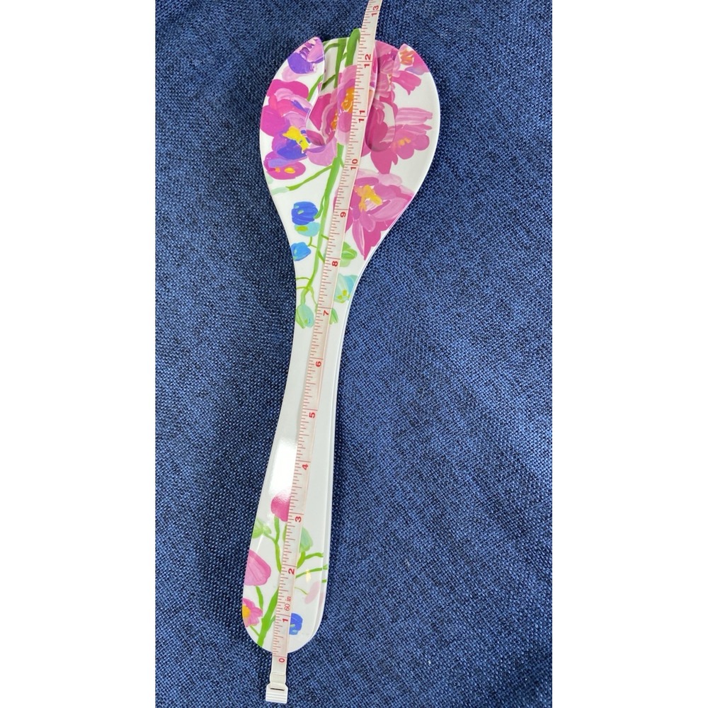 Anthropologie Paint + Petals by Bridgette Thornton 12.5" Serving Spoon & Fork - Picture 11 of 12